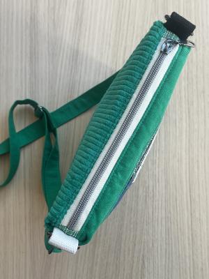 "Flickenwerk II/5" - GRASGRÜN-JEANS-CREME-SCHWARZ